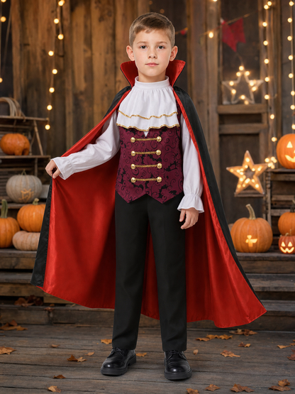 Vampire costume with cape and cane