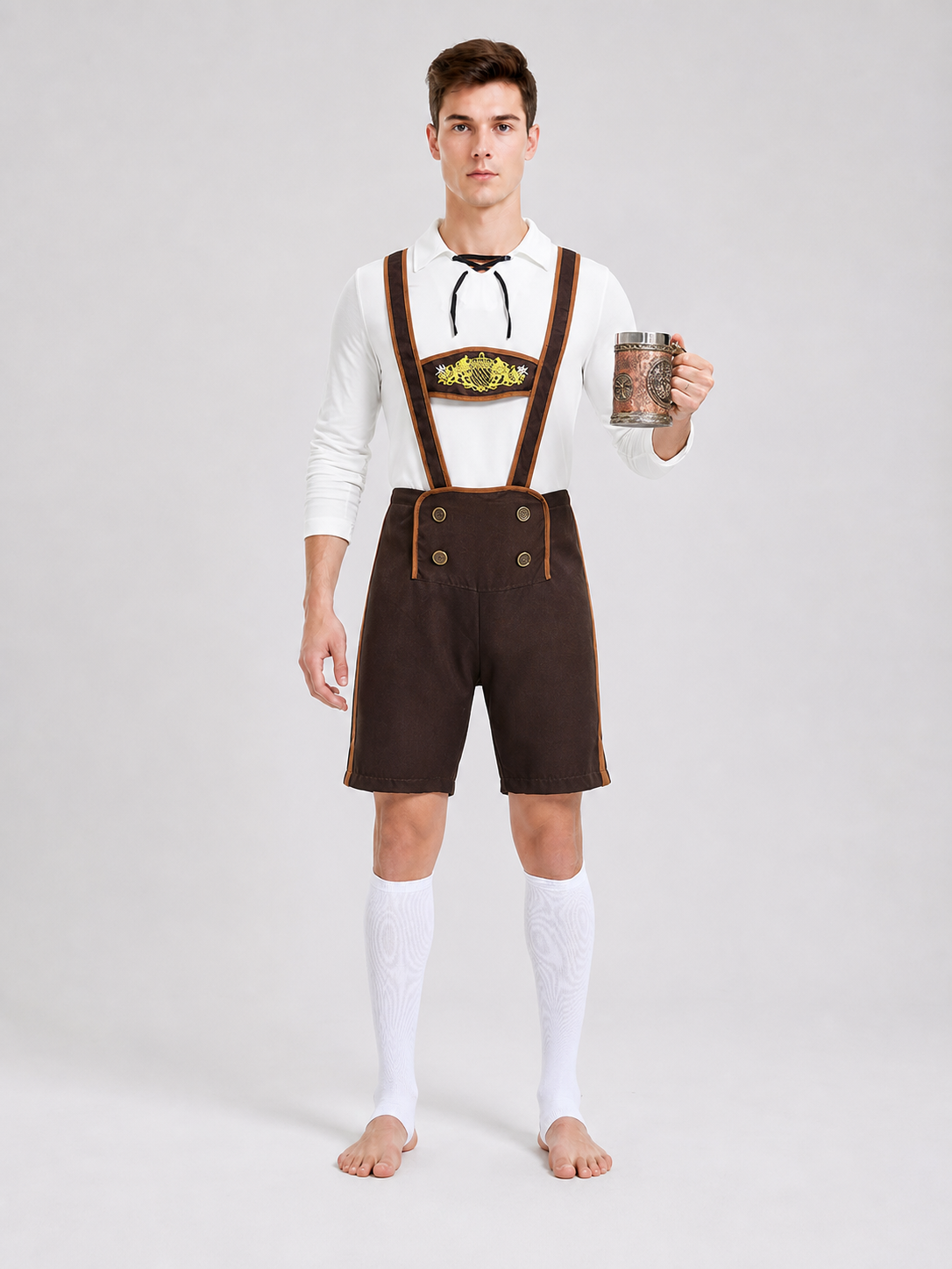 Bavarian Costume with Shirt and Shorts for Oktoberfest
