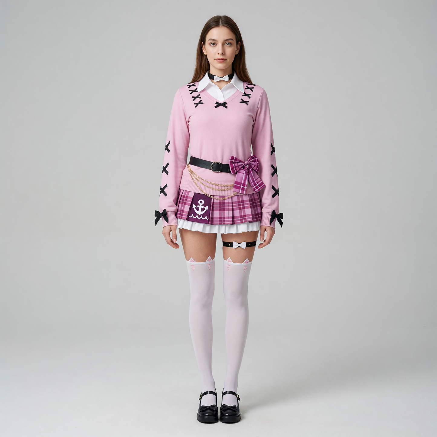 Aqua VTuber Cosplay Set: Sailor Style