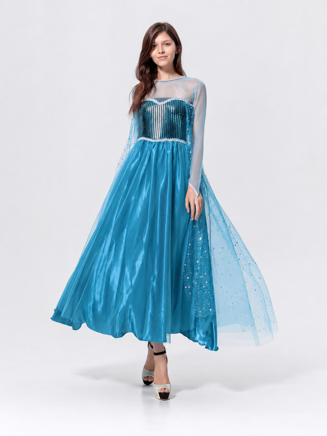 Long Carnival Dress with Shimmering Accents