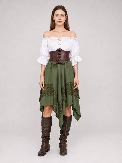 Pirate Costume: Blouse, Corset, and Skirt