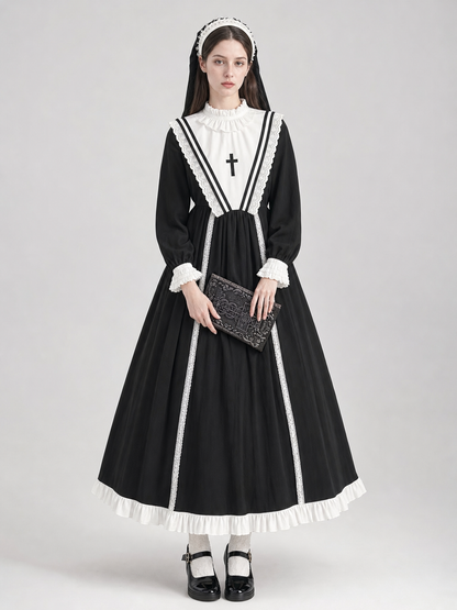Nun Costume with Veil and Dress
