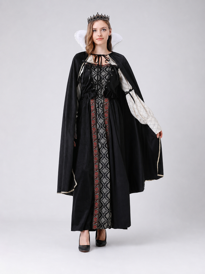 Queen Costume Dress with Cape and Crown