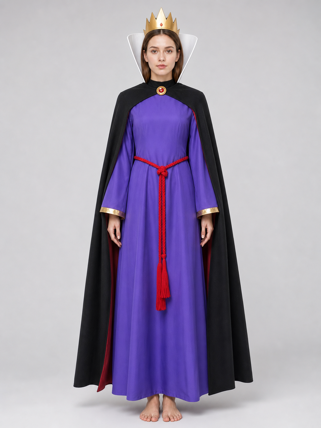 Carnival costume with cape and crown for cosplay