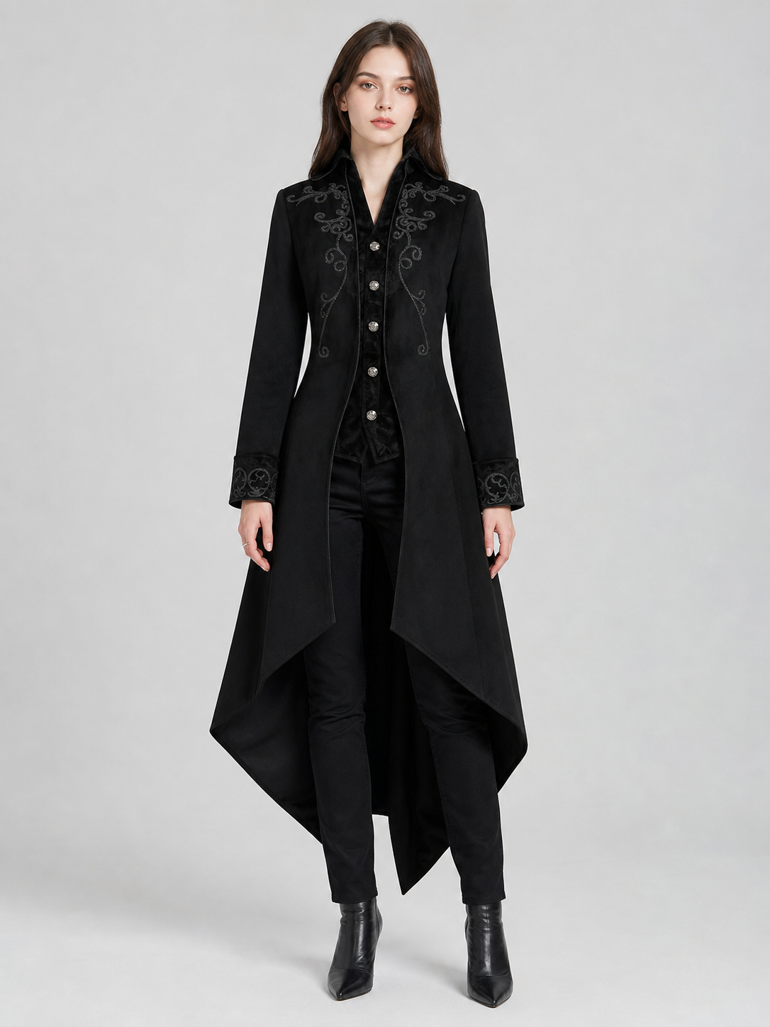 Carnival Gothic Frock Coat with Embroidery