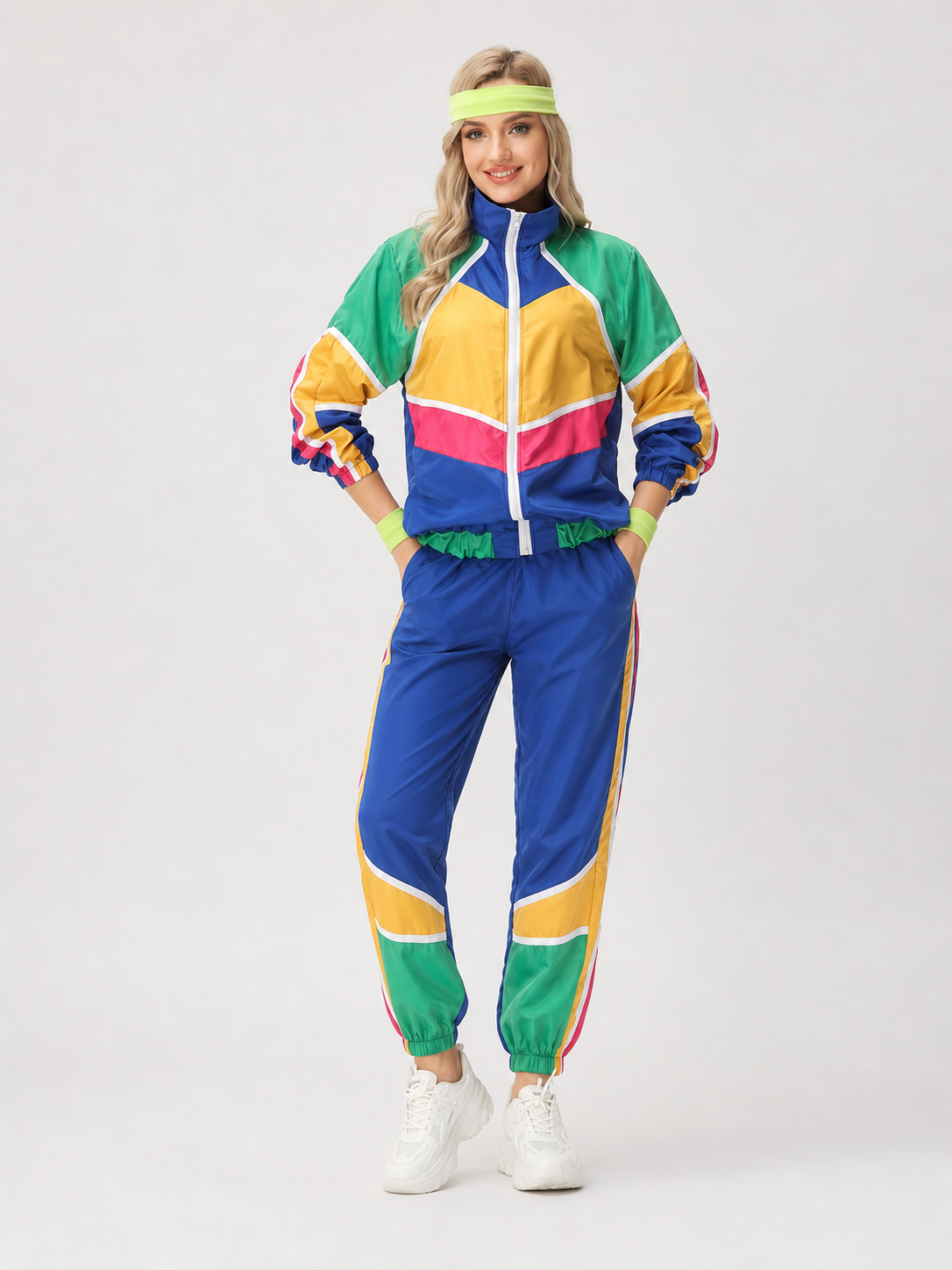 Retro 80s disco costume, sporty set