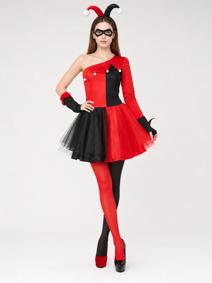 Halloween Clown Costume with Mask and Gloves