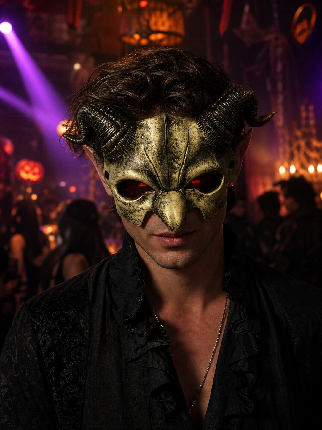 Demonic half mask for Halloween and cosplay