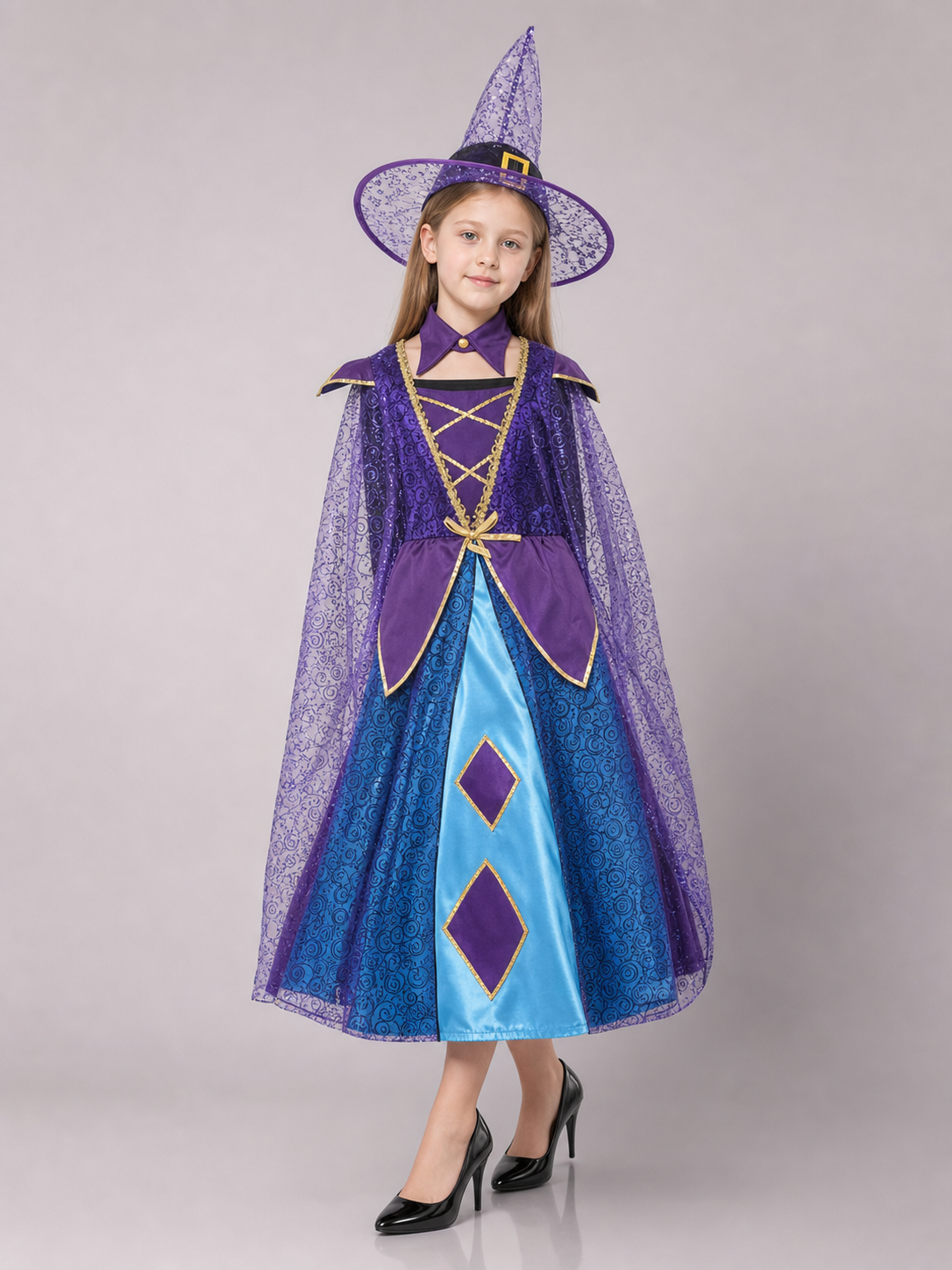 Halloween Witch Costume with Dress and Hat
