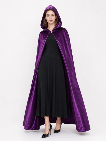 Purple Hooded Costume Cloak