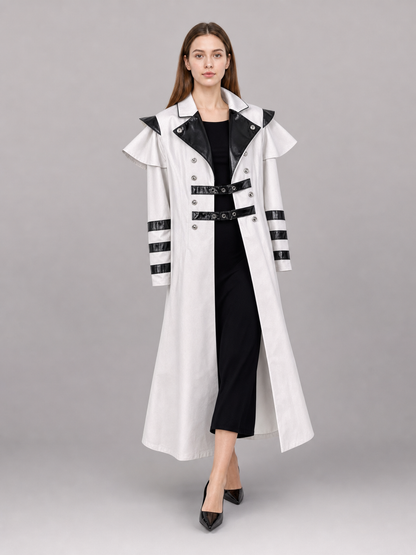 White costume cloak with black details