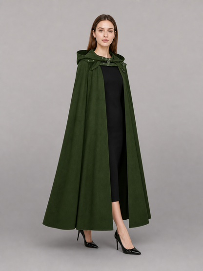 Dark Olive Carnival Cloak with Hood