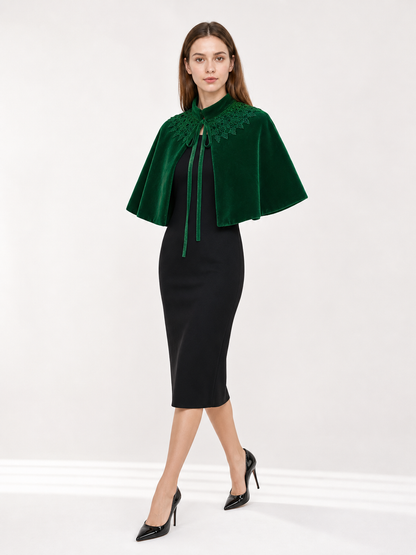 Dark Emerald Carnival Cloak with Collar