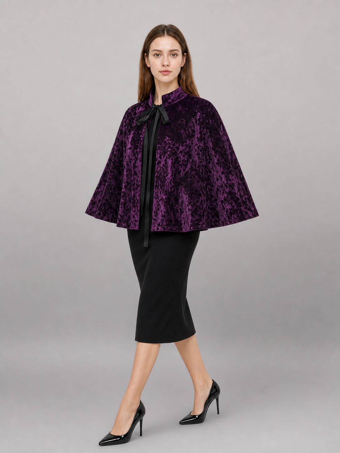 Purple Carnival Cape with Black Accents