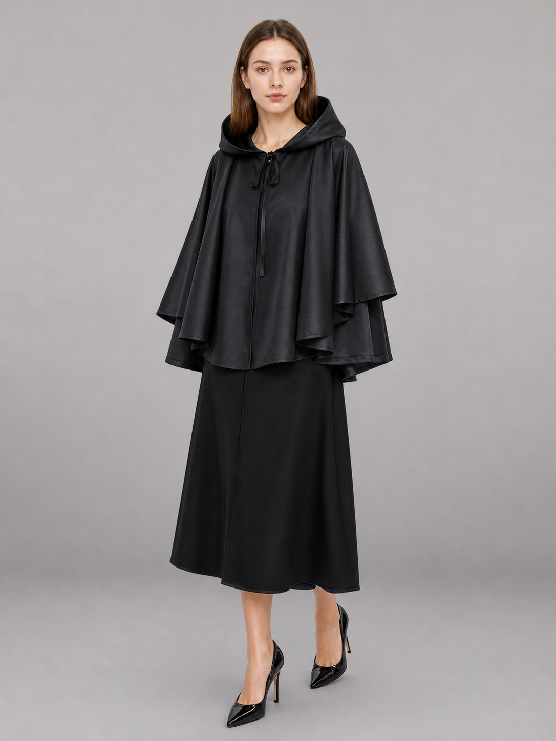 Black Hooded Costume Cloak for Cosplay