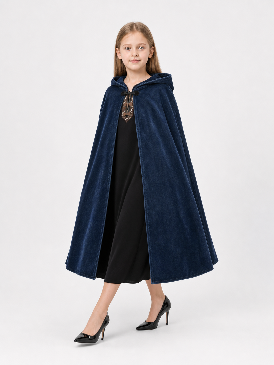 Blue Hooded Costume Cloak for Cosplay