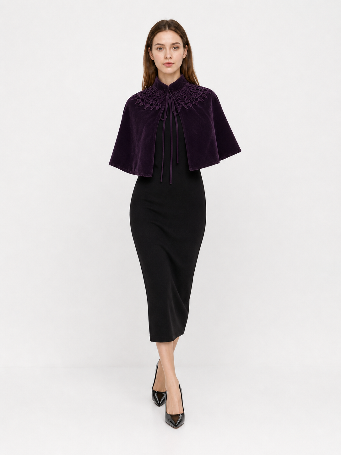 Purple Carnival Cape with Collar