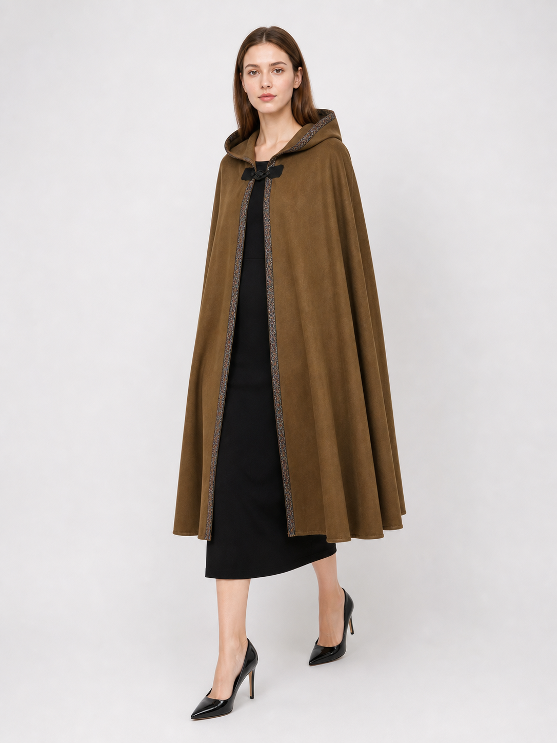 Brown Hooded Carnival Cloak