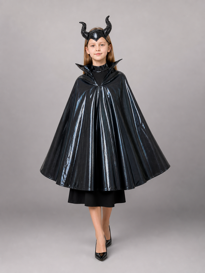 Black Carnival Cape with Horn Headband
