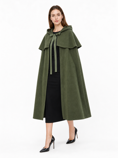 Olive Medieval Hooded Carnival Cloak