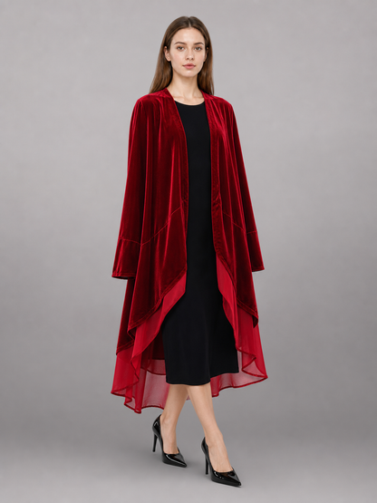 Red carnival cape with long sleeves