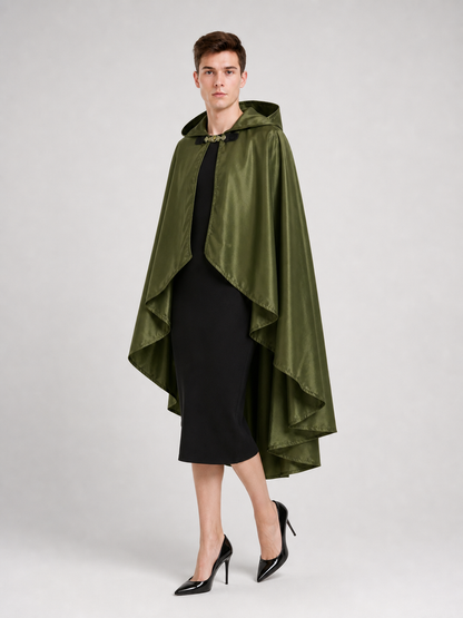 Green Costume Cloak with a Large Hood