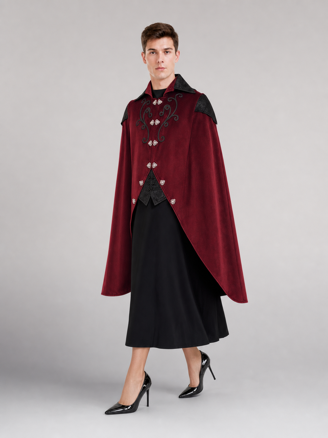 Gothic Tailcoat with Black Trim for Cosplay