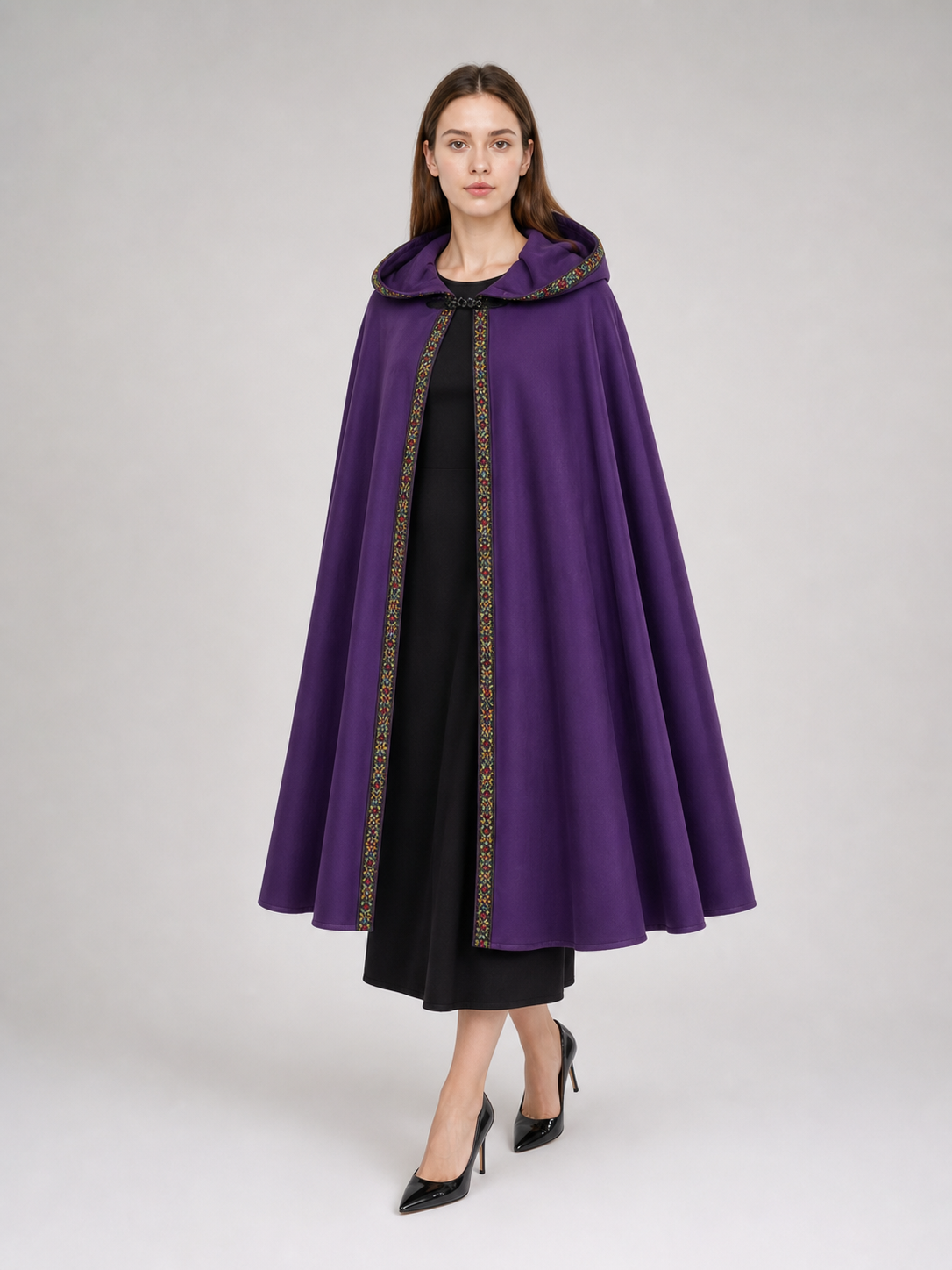 Purple Hooded Carnival Cloak