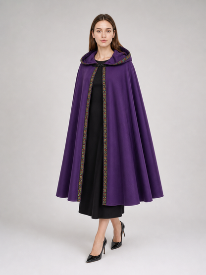 Purple Hooded Carnival Cloak