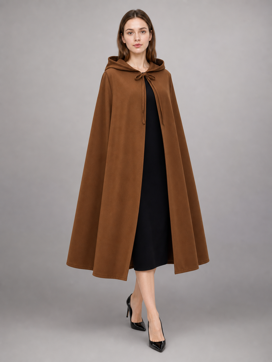 Brown Carnival Cloak with Hood