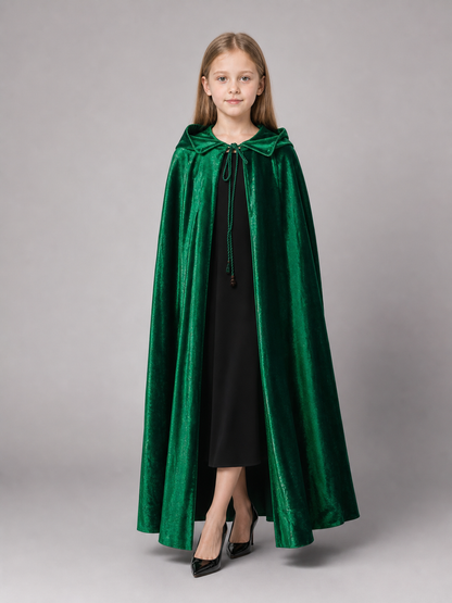Dark Green Hooded Costume Cloak