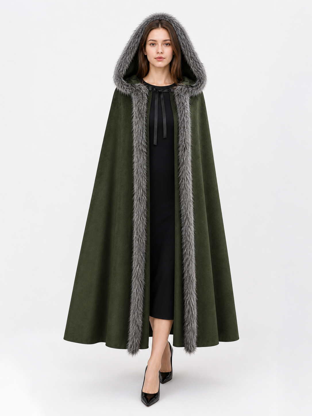 Green Hooded Costume Cloak for Cosplay