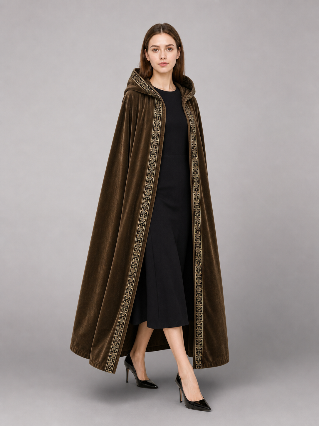 Long Hooded Robe, Brown, Loose Fit occasion guide