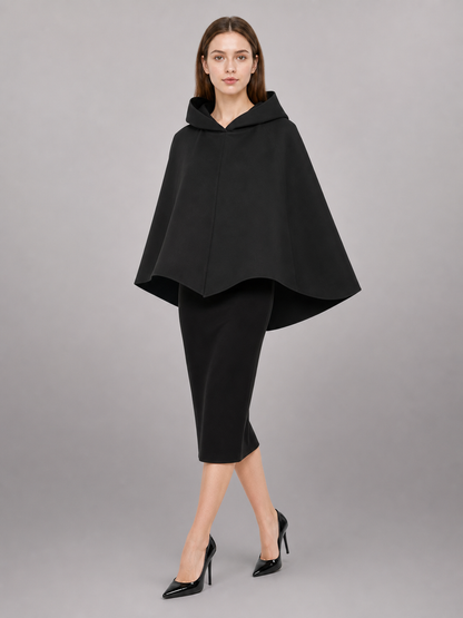 Black Triangular Hooded Cloak for Cosplay
