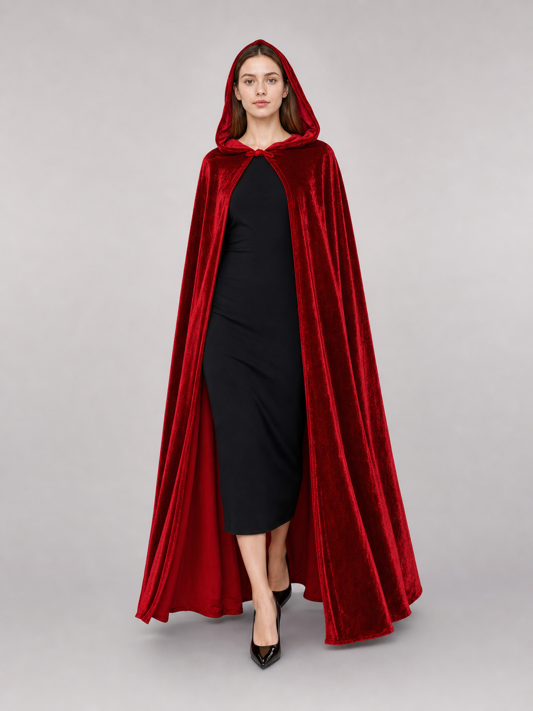 Red Hooded Carnival Cloak for Cosplay