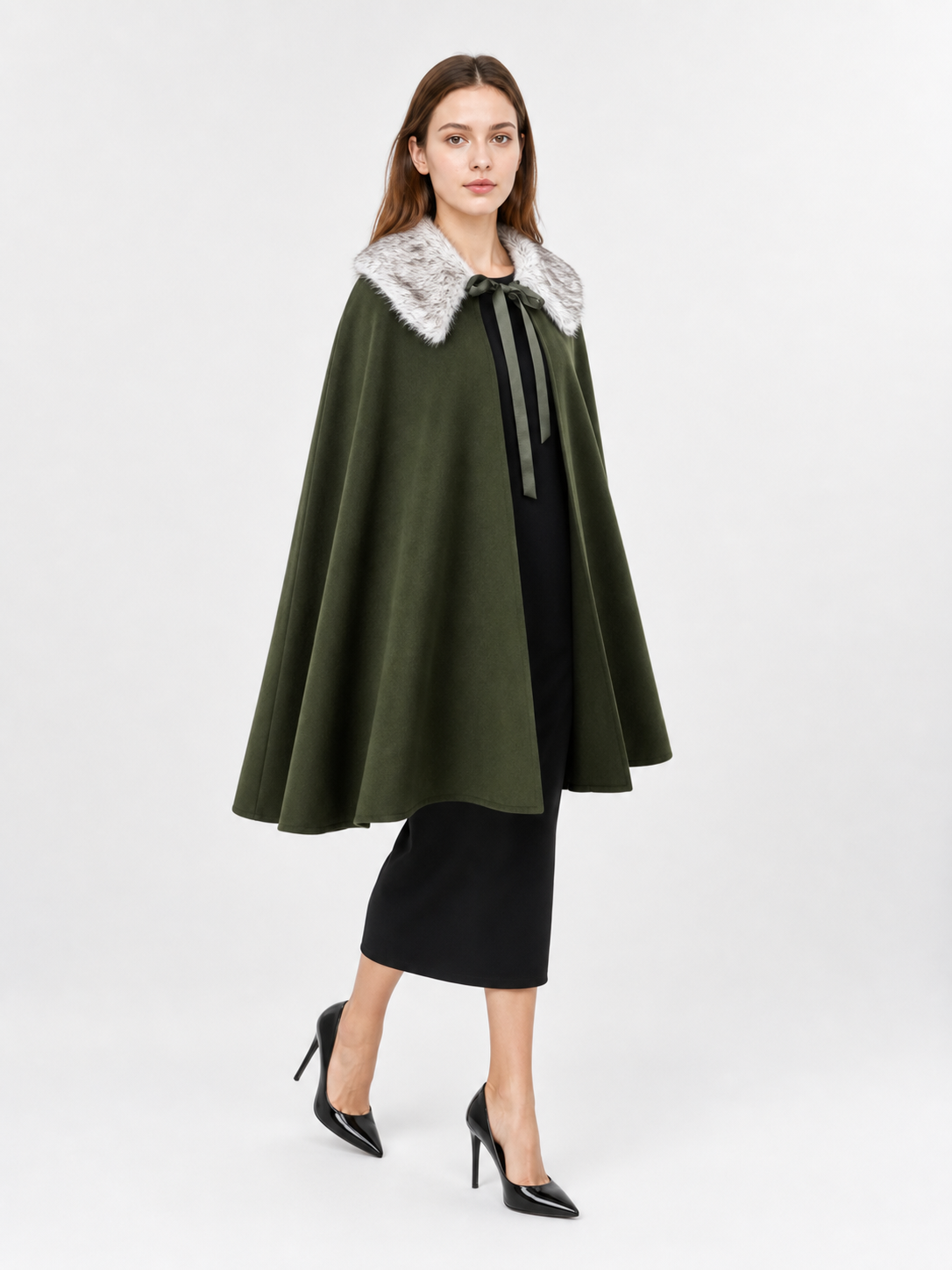 Dark Green Hooded Carnival Cloak
