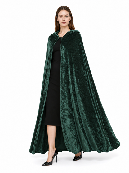 Hooded Dark Green Costume Cloak