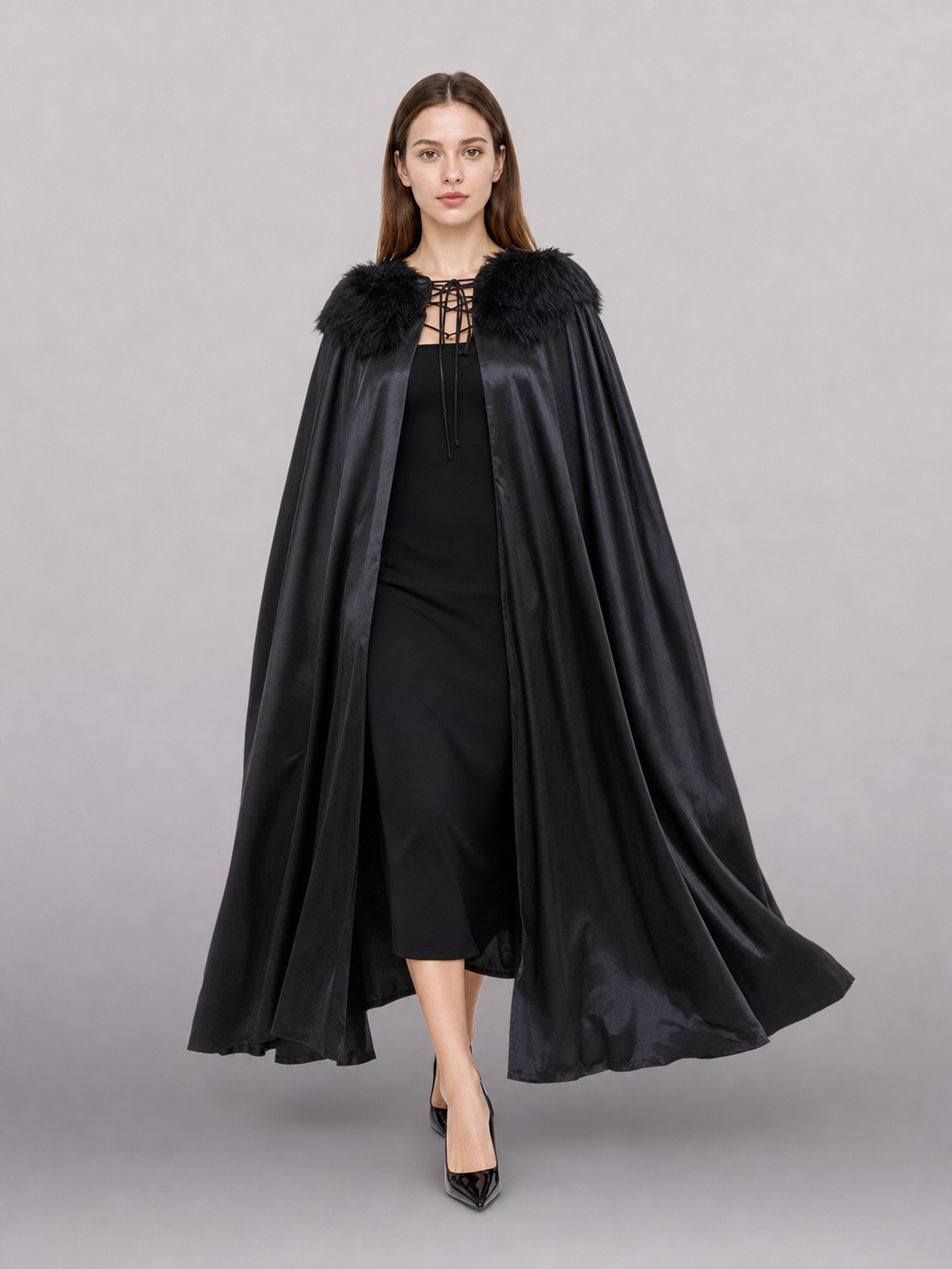 Black Costume Cloak for Witch Cosplay