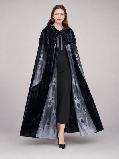 Black hooded costume cloak for cosplay