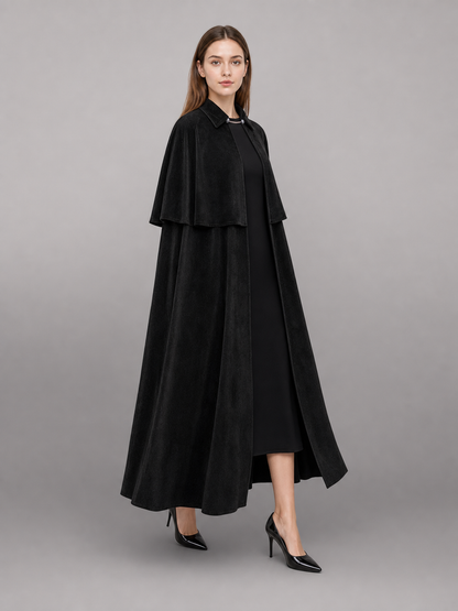 Black Gothic Costume Cloak with Collar
