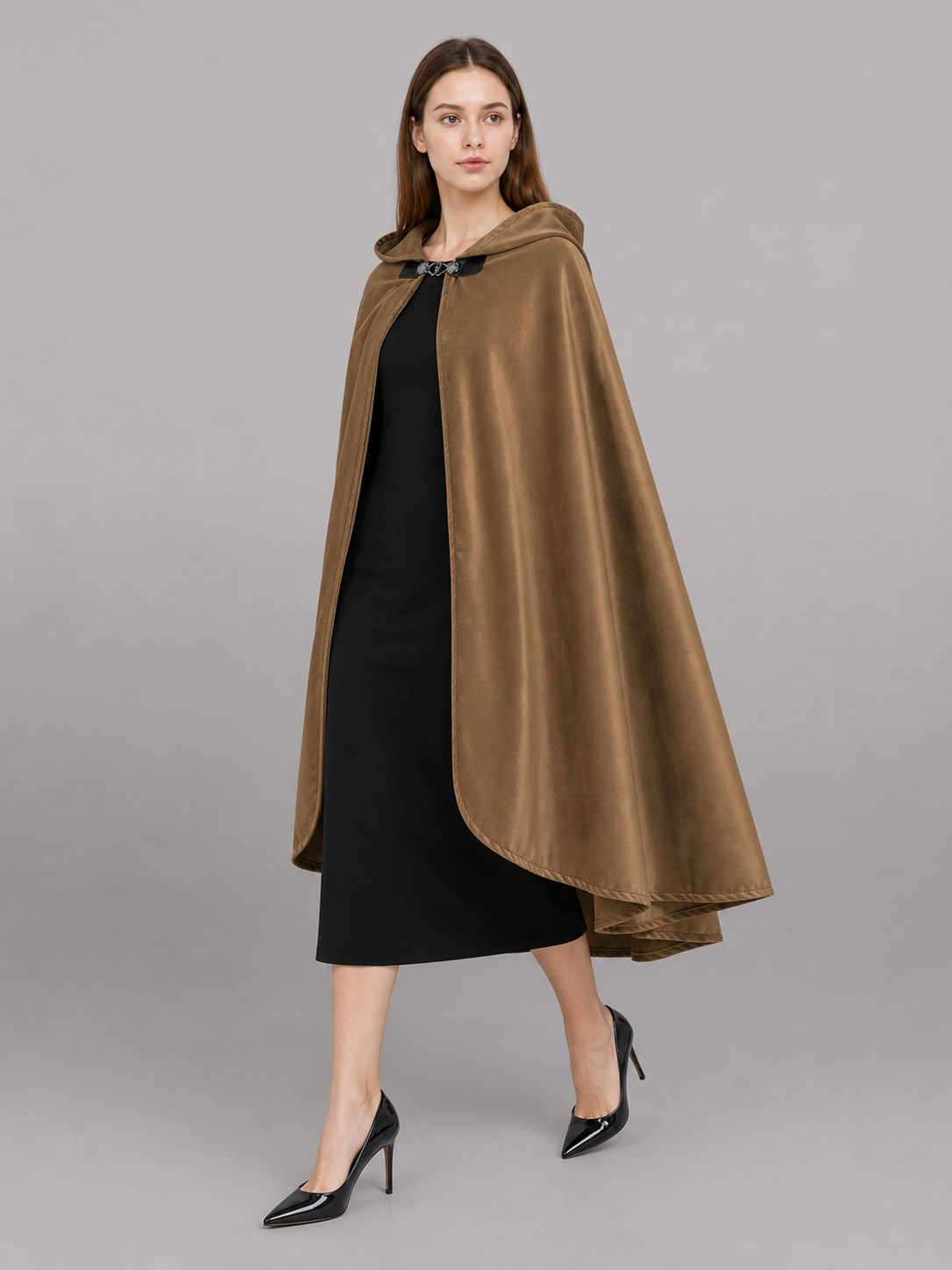 Brown Hooded Costume Cloak