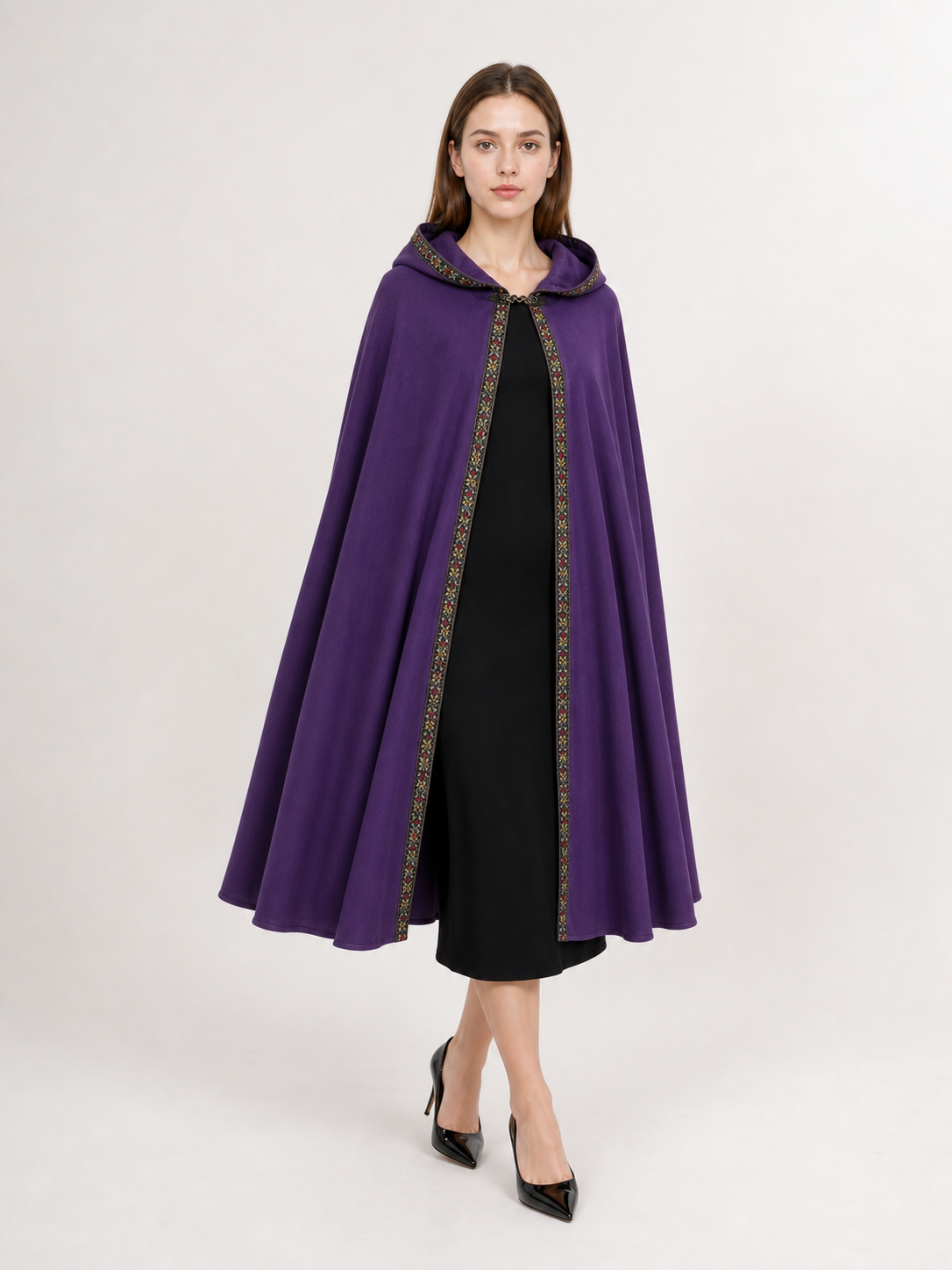 Purple Hooded Velvet Costume Cape product view 68
