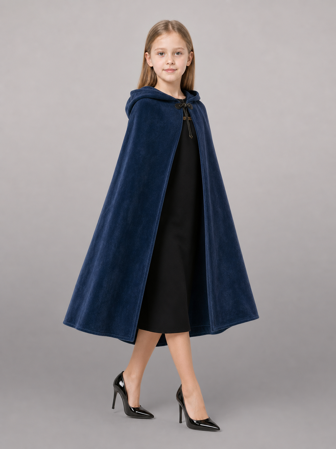 Blue Hooded Costume Cloak for Cosplay
