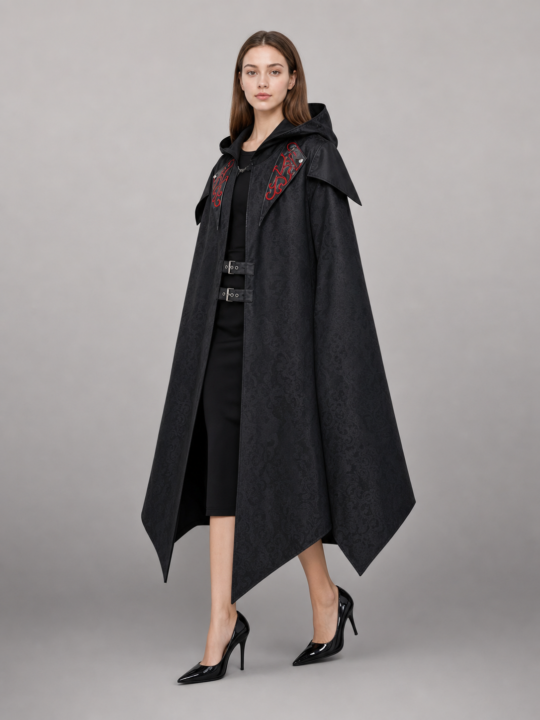 Black Gothic Hooded Costume Cloak