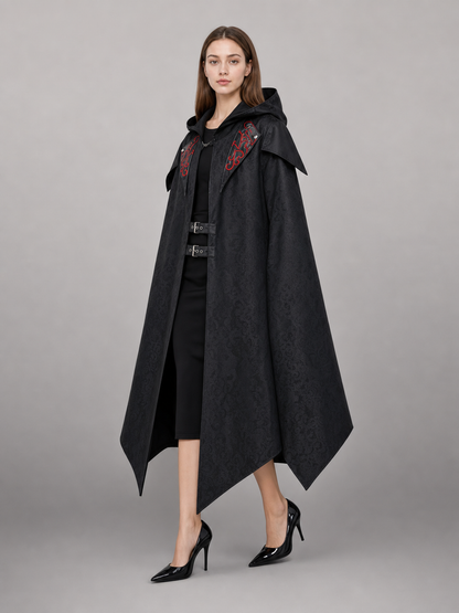 Black Gothic Hooded Costume Cloak