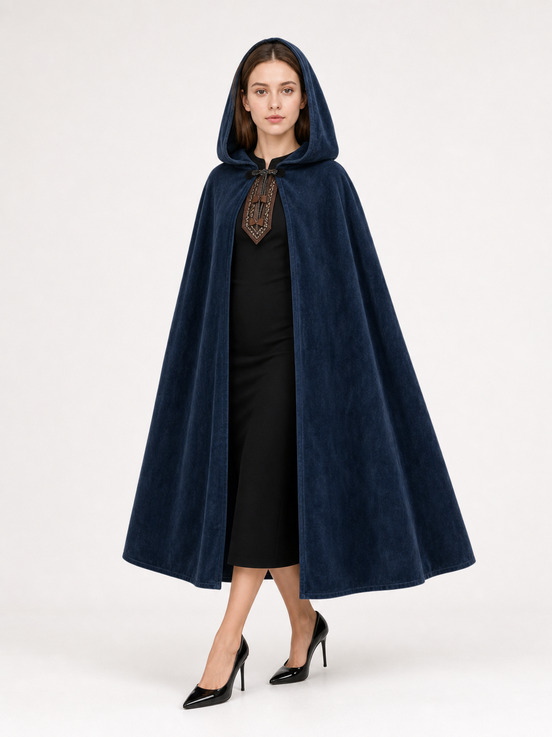 Blue Hooded Costume Cloak for Cosplay