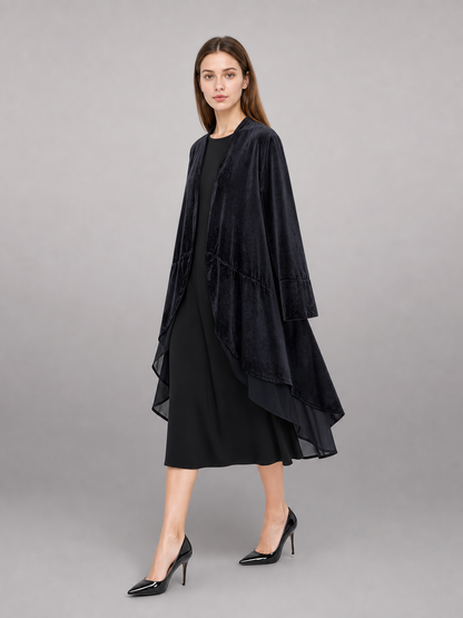 Black Carnival Cloak with Long Sleeves