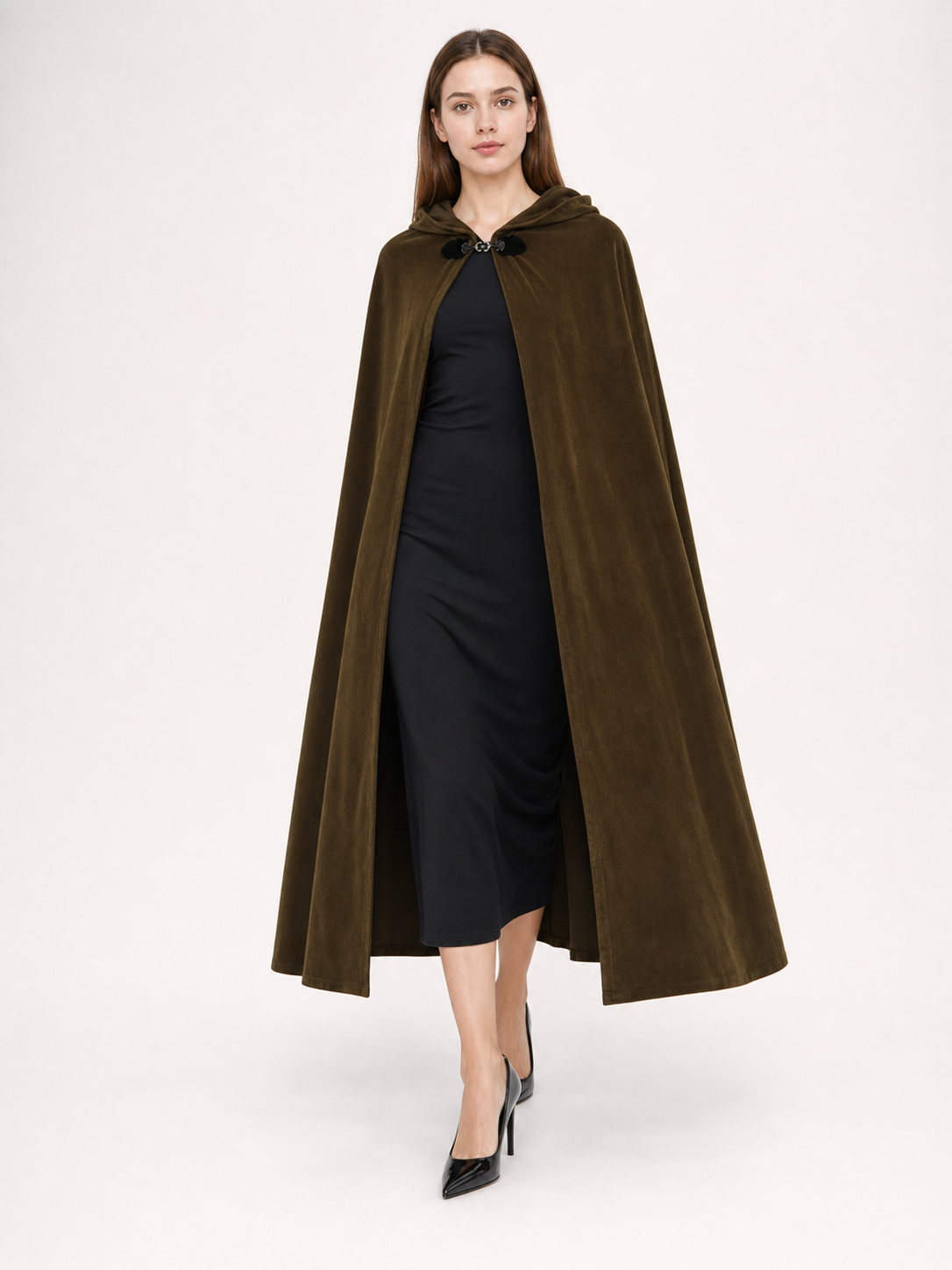 Brown Hooded Costume Cape