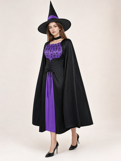 Black Costume Cape with Dress and Hat