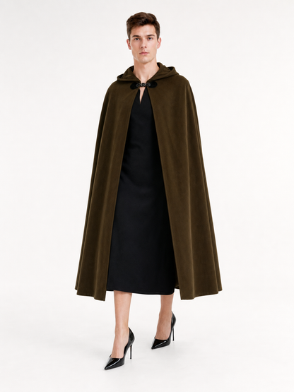 Brown Hooded Costume Cape